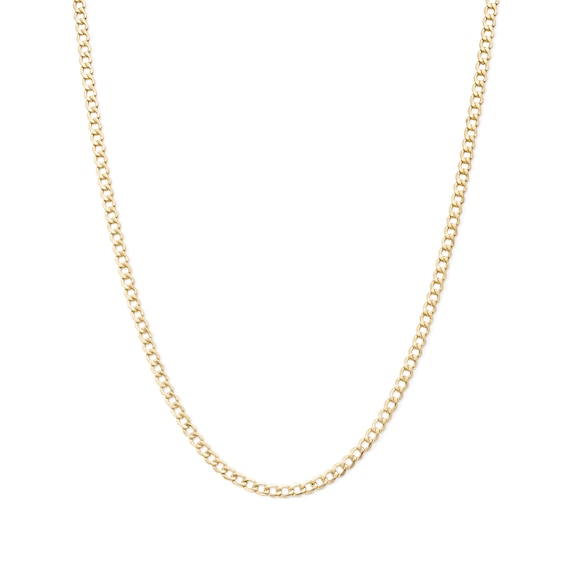 10K Hollow Gold Curb Chain Made in Italy