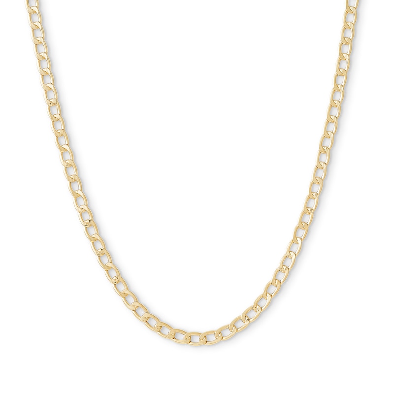 10K Hollow Gold Curb Chain Made in Italy - 20