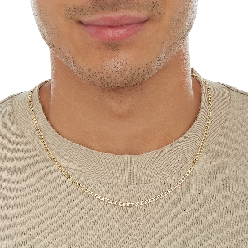 Main Image 2 of 10K Hollow Gold Curb Chain - 20"