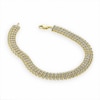 Thumbnail Image 1 of Diamond Accent Three Row Tennis Bracelet in 18K Gold-Plated Sterling Silver - 7.25&quot;