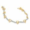 Thumbnail Image 2 of Diamond Accent Heart Link Bracelet in 18K Gold-Plated Sterling Silver - 7.5"