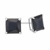 Thumbnail Image 0 of 6.0mm Princess-Cut Black Cubic Zirconia Stud Earrings in 10K White Gold