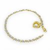 Thumbnail Image 1 of Diamond Accent Bracelet with Dangling Heart in 18K Gold-Plated Sterling Silver - 7.25"