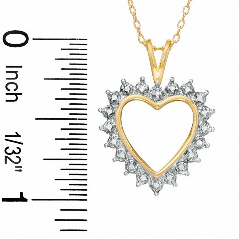 Main Image 2 of Diamond Accent Heart Pendant in 18K Gold-Plated Sterling Silver