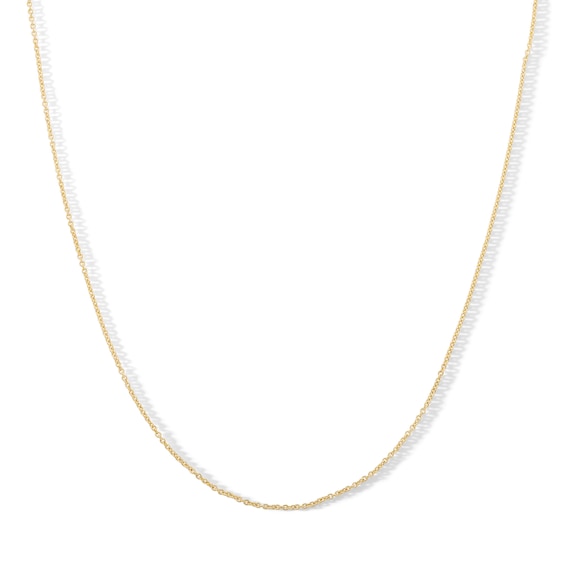 030 Gauge Light Cable Chain Necklace in 10K Hollow Gold - 16"