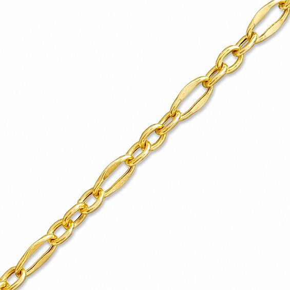 050 Gauge Figaro Chain Bracelet in 10K Gold