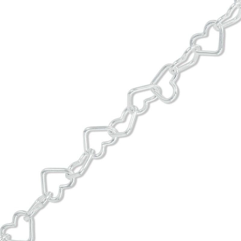 Child's Sterling Silver 4.8mm Heart Links Bracelet - 5.5"