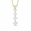 Journey Princess-Cut Cubic Zirconia Four Stone Pendant in 10K Gold