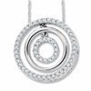 1/4 CT. T.W. Diamond Triple Circle Pendant in 10K White Gold