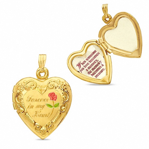 14K Gold Fill "Forever in My Heart" Heart Locket