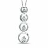 Journey Diamond Four Circle Pendant in 10K White Gold - 16"