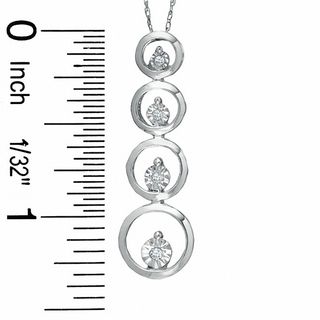 Journey Diamond Four Circle Pendant in 10K White Gold - 16"