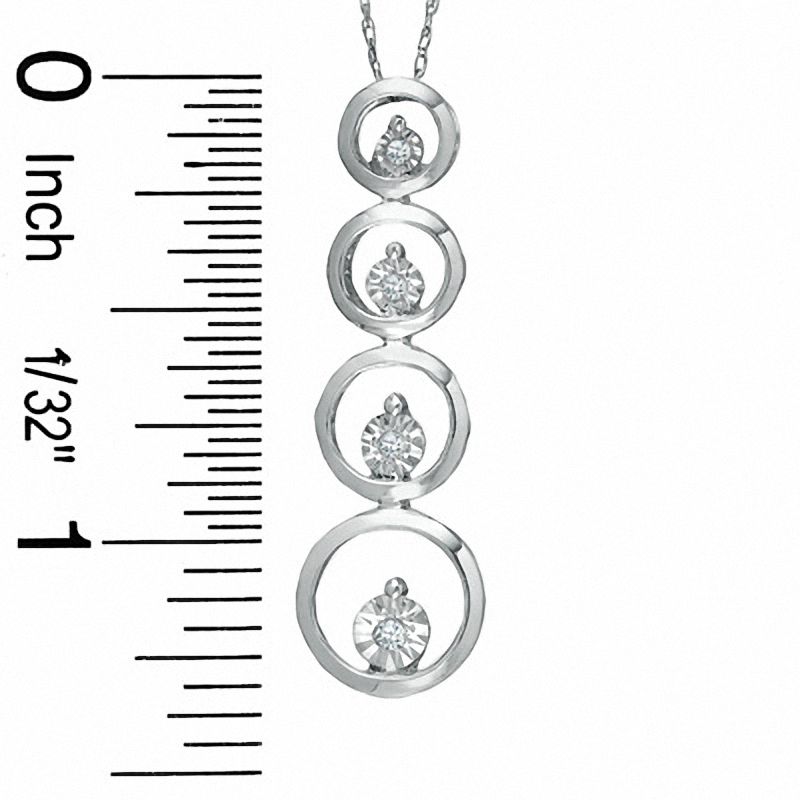 Journey Diamond Four Circle Pendant in 10K White Gold - 16"