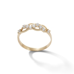 Wave Cubic Zirconia Ring in 10K Gold - Size 6.5