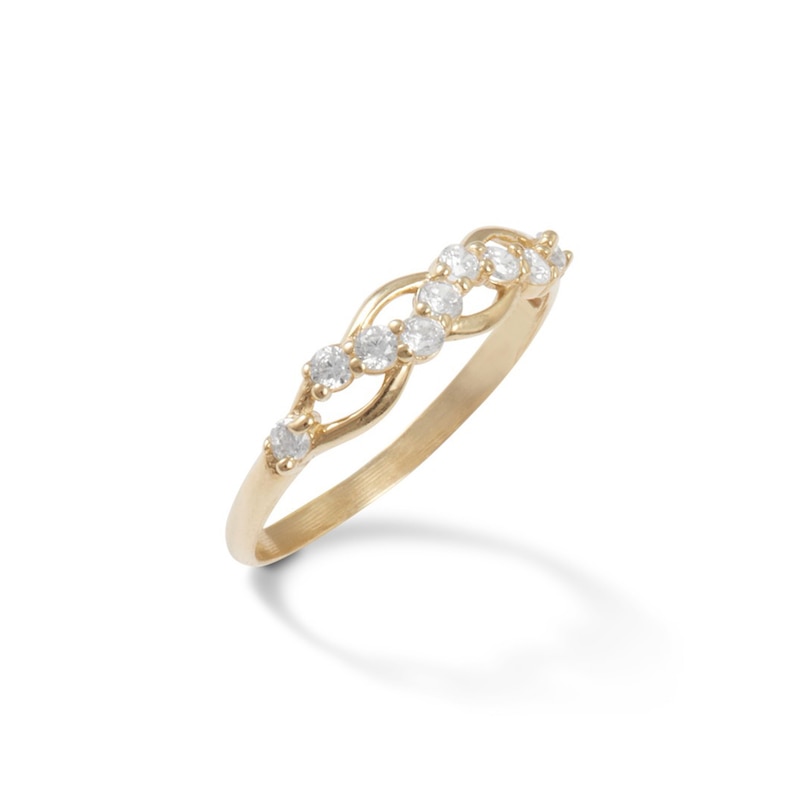 Wave Cubic Zirconia Ring in 10K Gold