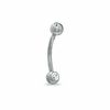 Thumbnail Image 1 of 018 Gauge Curved Barbell with Crystals in Stainless Steel - 5/16"