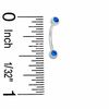 Thumbnail Image 2 of 018 Gauge Curved Barbell with Blue Crystals in Stainless Steel