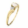 Oval Opal Twist Ring in 10K Gold with Diamond Accents - Size 7