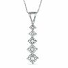Thumbnail Image 1 of Journey Diamond Accent Five Stone Pendant in 10K White Gold - 16"