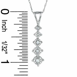 Journey Diamond Accent Five Stone Pendant in 10K White Gold - 16"