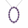 Thumbnail Image 1 of Amethyst Oval Pendant in 10K White Gold with Diamond Accents