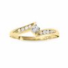 Thumbnail Image 1 of 1/7 CT. Diamond Solitaire Bypass Ring in 10K Gold with Diamond Accents - Size 7