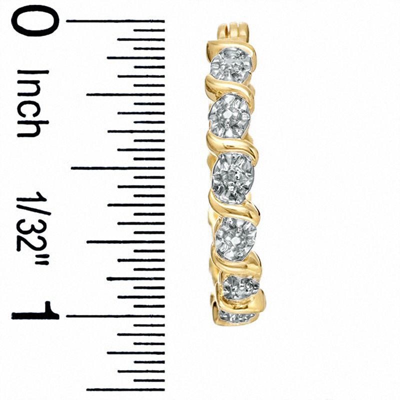 Main Image 2 of Diamond Accent "S" Hoop Earrings in 18K Gold-Plated Sterling Silver