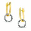 Diamond Accent Circle Drop Earrings in 18K Gold-Plated Sterling Silver