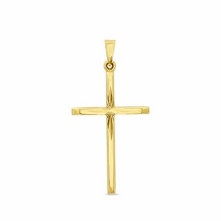 Diamond-Cut Cross Charm in 14K Gold