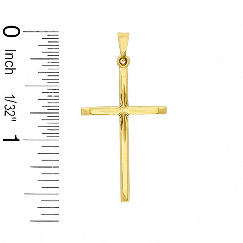 Diamond-Cut Cross Charm in 14K Gold