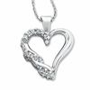 1/5 CT. T.W. Diamond Wrap Heart Pendant in 10K White Gold
