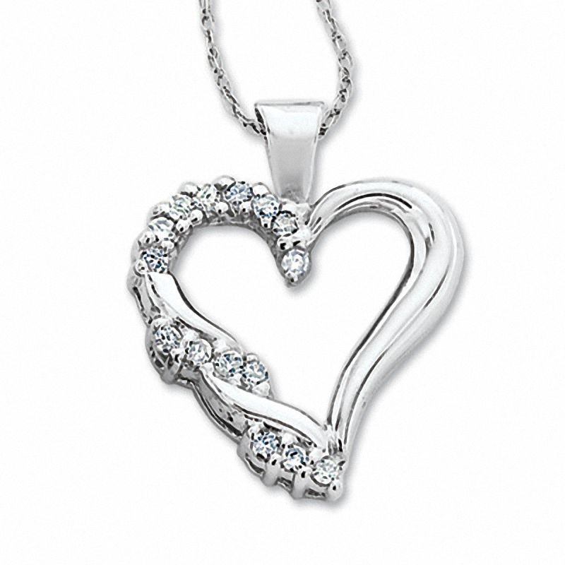 1/5 CT. T.W. Diamond Wrap Heart Pendant in 10K Gold