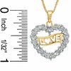 Thumbnail Image 2 of Diamond Accent "Love" Heart Pendant in 18K Gold-Plated Sterling Silver
