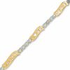 Thumbnail Image 0 of Diamond Accent Love, Faith and Hope Fashion Bracelet in 18K Gold-Plated Sterling Silver - 7.25"