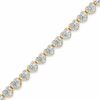 Thumbnail Image 1 of Diamond Accent Tiny Heart Cluster Bracelet in 18K Gold-Plated Sterling Silver