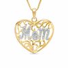 Thumbnail Image 1 of Diamond Accent "Mom" Heart Pendant in 18K Gold-Plated Sterling Silver