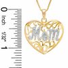 Thumbnail Image 2 of Diamond Accent "Mom" Heart Pendant in 18K Gold-Plated Sterling Silver
