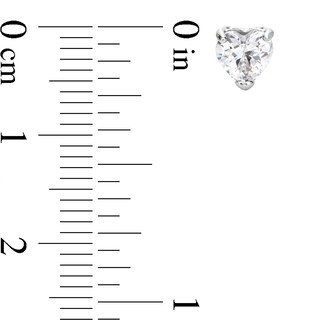 Solid Sterling Silver 5mm Heart-Shaped CZ Solitaire Studs