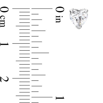 Solid Sterling Silver 5mm Heart-Shaped CZ Solitaire Studs