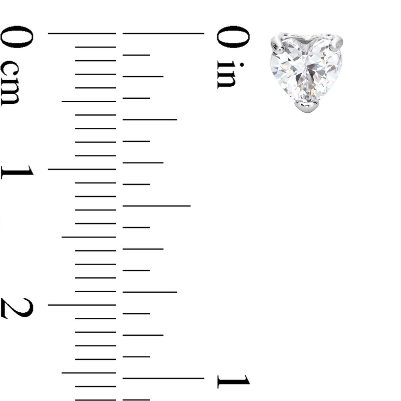 5mm Heart-Shaped Cubic Zirconia Stud Earrings in Sterling Silver
