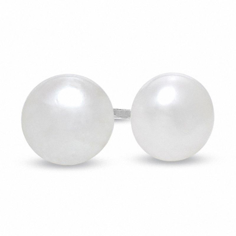 8mm Cultured Freshwater Pearl Stud Earrings in Sterling Silver