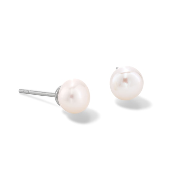 6mm Cultured Freshwater Pearl Stud Earrings in Sterling Silver