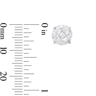 Solid Sterling Silver 8mm CZ Nine-Cut Groove Studs