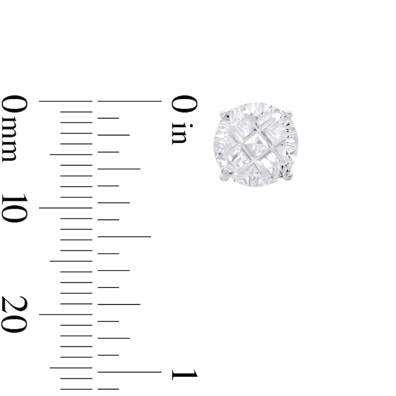 Main Image 3 of 8mm Cubic Zirconia Nine-Cut Stud Earrings in Sterling Silver