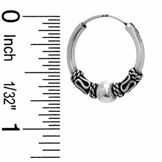 Sterling Silver Medium Bali Hoop Earrings