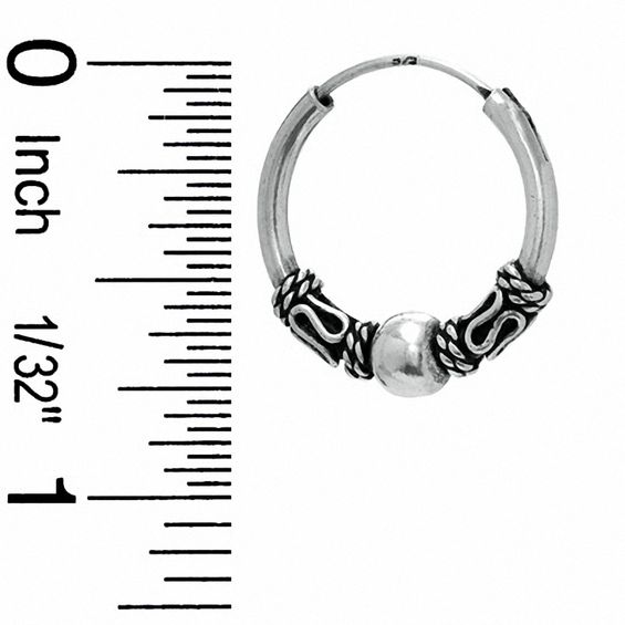 Sterling Silver Medium Bali Hoop Earrings