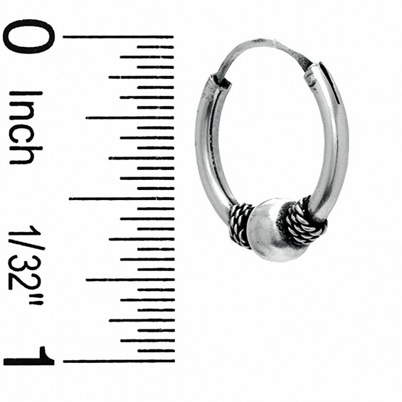 Sterling Silver Bali Hoop Earrings