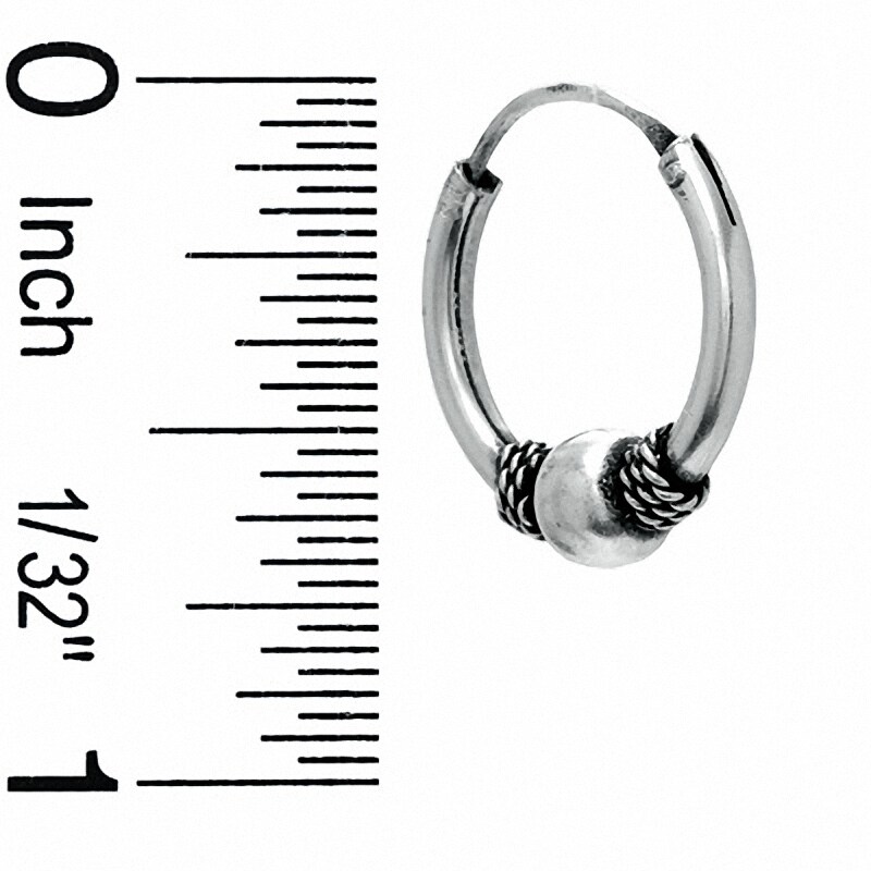 Sterling Silver Bali Hoop Earrings