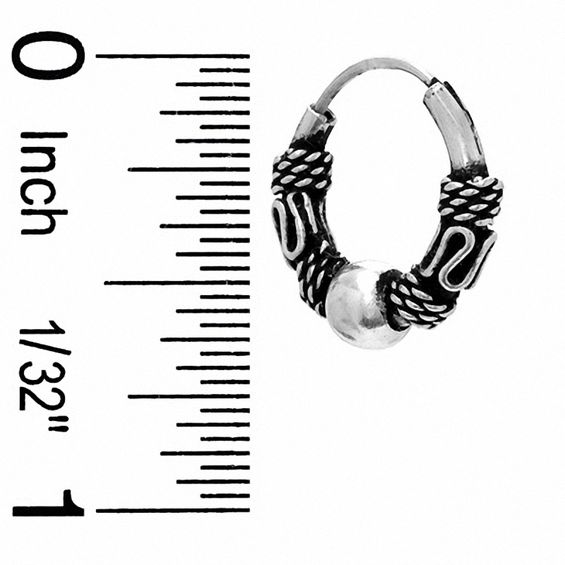 Sterling Silver Extra Small Bali Hoop Earrings