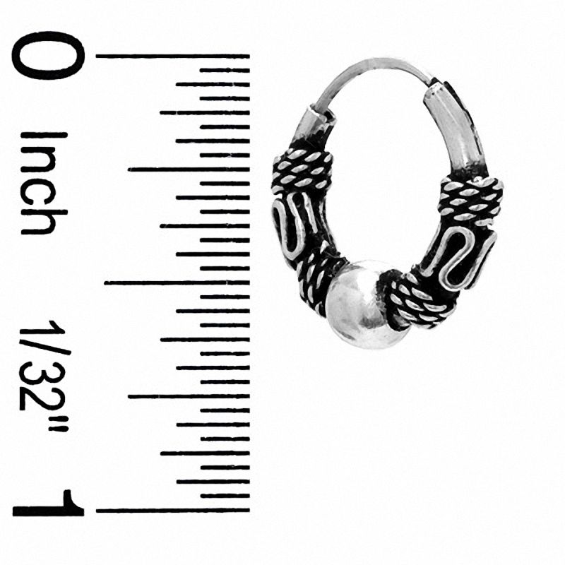 Sterling Silver Extra Small Bali Hoop Earrings
